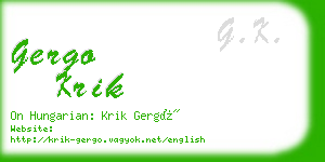 gergo krik business card